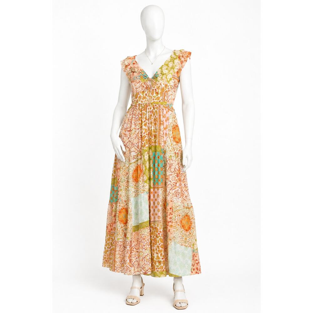 Baltic Born kamari Patchwork Paisley Maxi Dress Boho Cottagecore NWT Medium